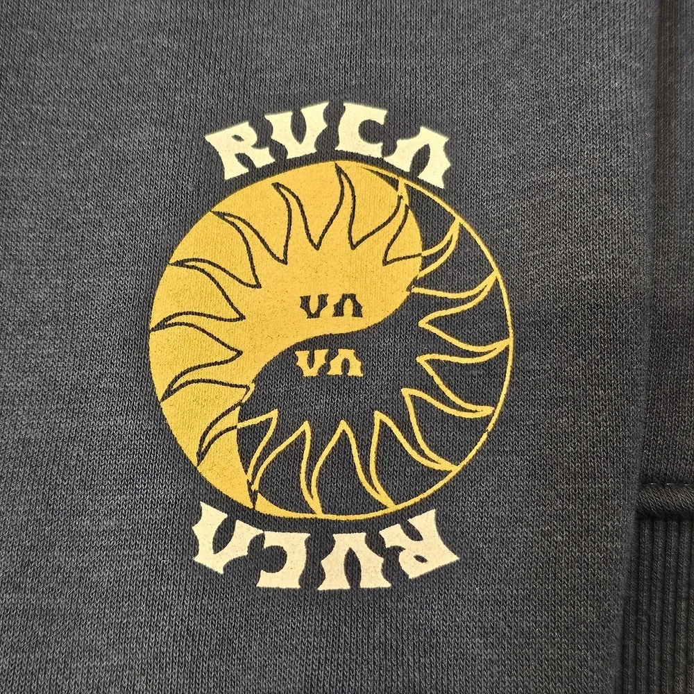 NWT RVCA Hoodie Mens Blue The Balance of Opposites Rays‎ Cotton Full Zip  Medium